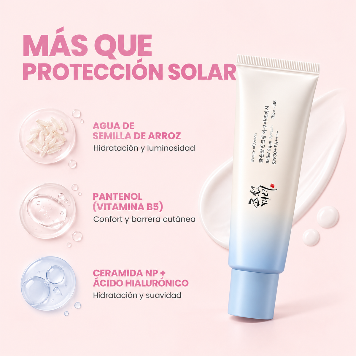 Beauty of Joseon Relief Sun Aqua-Fresh SPF50+ PA++++ | Protector Solar Coreano Ligero con Arroz y Vitamina B5 50ml