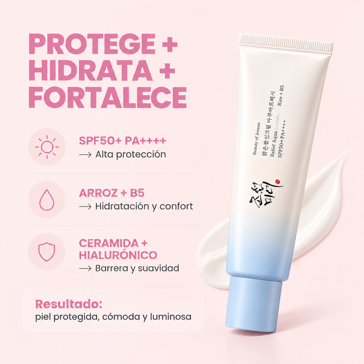 Beauty of Joseon Relief Sun Aqua-Fresh SPF50+ PA++++ | Protector Solar Coreano Ligero con Arroz y Vitamina B5 50ml