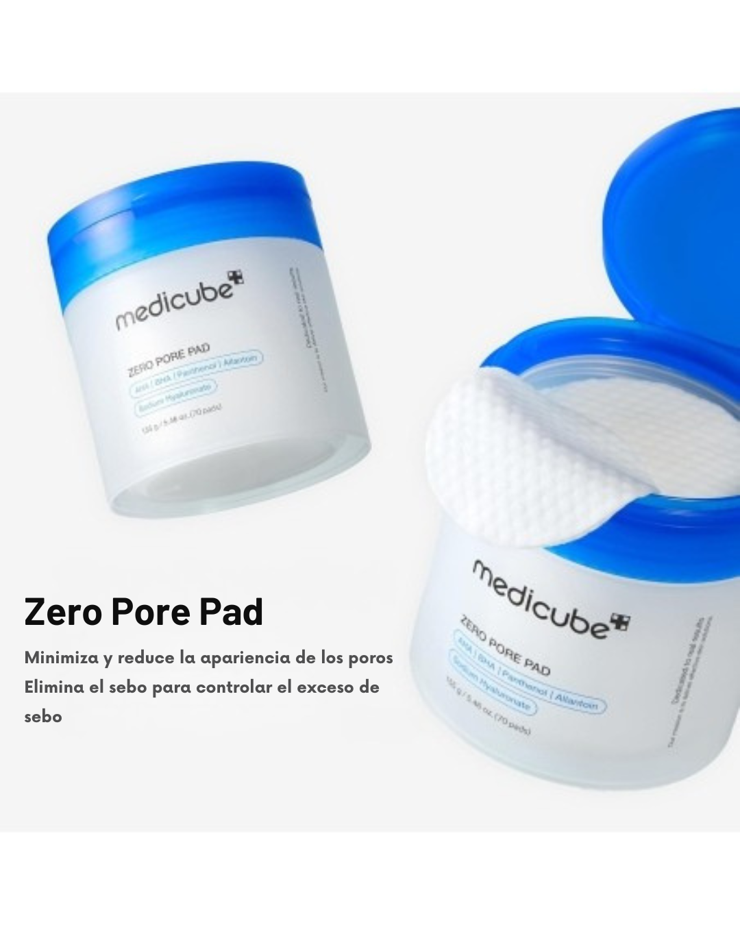 Zero Pore Pads poros limpios, piel libre de brillo- Medicube 70 pads